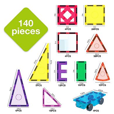 PicassoTiles Everplay 140 Piece Magnetic Tile Set