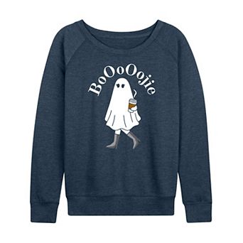 Women's Boojie Ghost Halloween French Terry Long Sleeve Tee