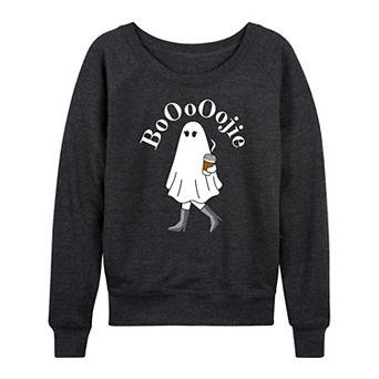 Women's Boojie Ghost Halloween French Terry Long Sleeve Tee