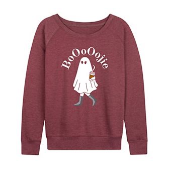 Women's Boojie Ghost Halloween French Terry Long Sleeve Tee