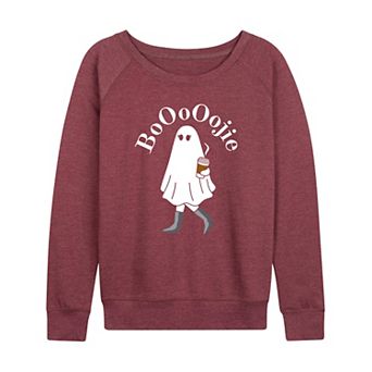 Women's Boojie Ghost Halloween French Terry Long Sleeve Tee