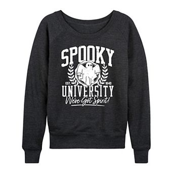 Women's Spooky University Halloween French Terry Long Sleeve Tee