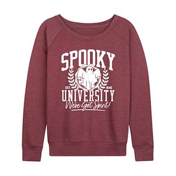 Women's Spooky University Halloween French Terry Long Sleeve Tee