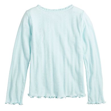Girls 4-12 Jumping Beans® Long Sleeve Lace Trim Top