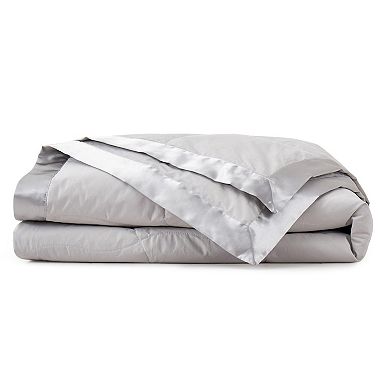 Unikome Breathable Cotton Blanket Lightweight Feather Down Blanket, Bed Blanket With Satin Trim