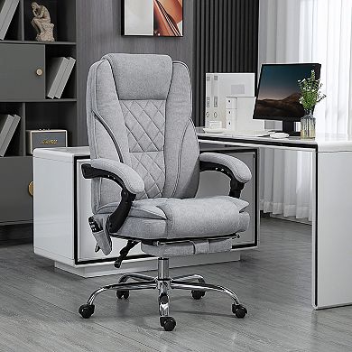 Vinsetto Massage Office Chair, Heated Reclining Desk Chair With Footrest