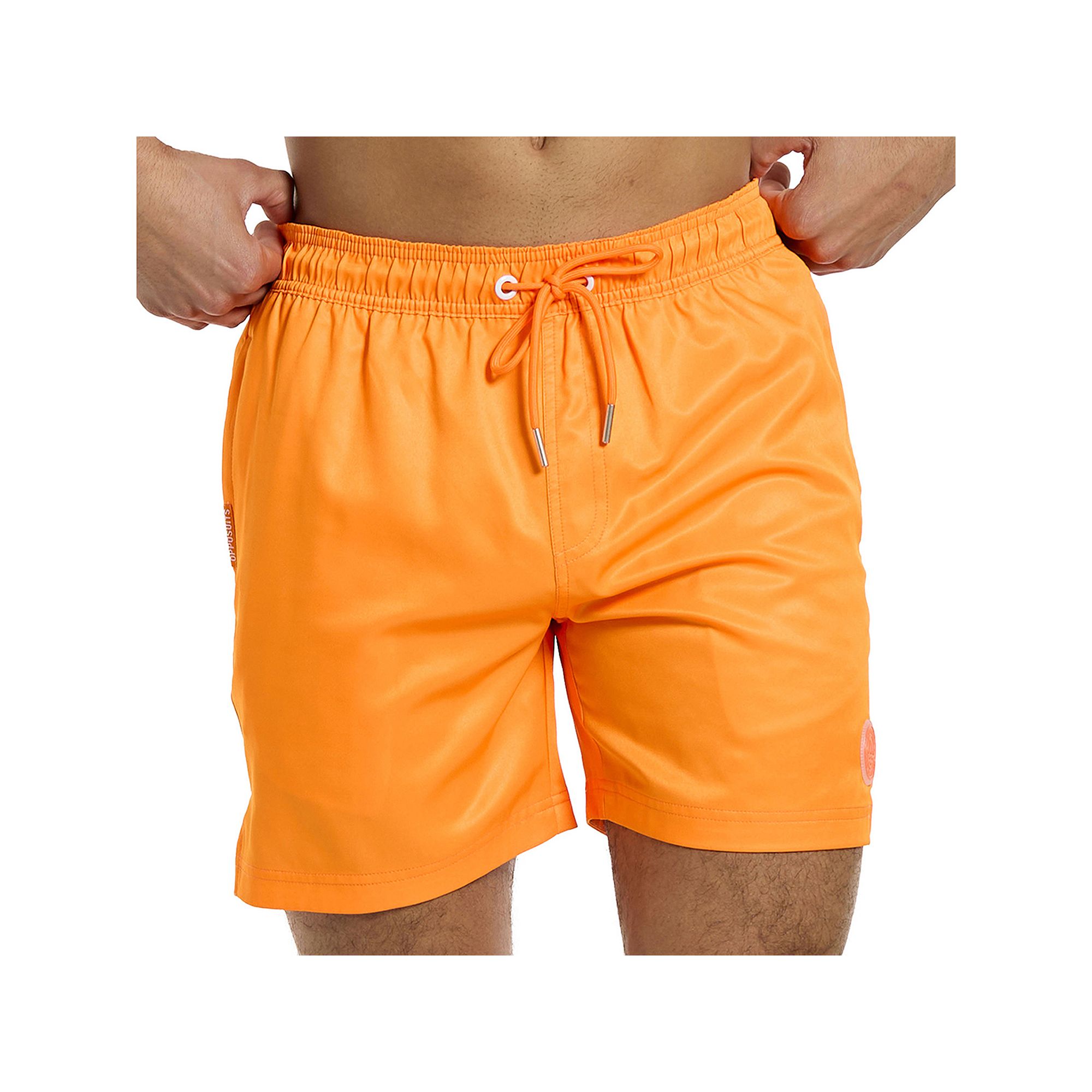 Mens OppoSuits Neon Vivid Orange Swim Trunks, Size: XXL