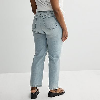 Juniors' Plus Size SO® High Rise 90's Straight Leg Jeans
