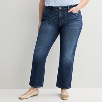 Juniors' Plus Size SO® High Rise 90's Straight Leg Jeans