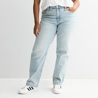 Juniors' Plus Size SO® High Rise 90's Straight Leg Jeans
