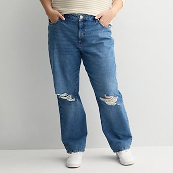 Juniors' Plus Size SO® High Rise 90's Straight Leg Jeans