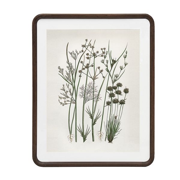 Belle Maison 16" x 20" Wild Flowers Wood Framed Wall Art - Brown