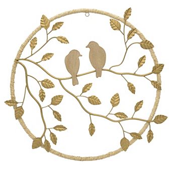 Belle Maison 25 in Bird On Branch Metal Medallion Wall Décor