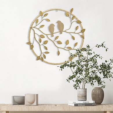 Belle Maison 25-in. Bird On Branch Metal Medallion Wall Décor
