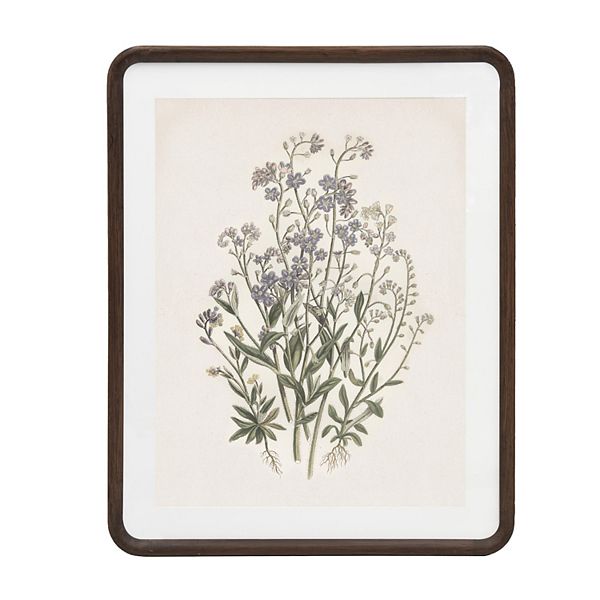 Belle Maison 16" x 20" Wild Flowers Wood Framed Wall Decor - Brown