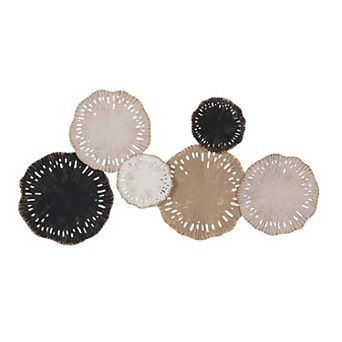 Belle Maison 38 in Textured Circles Metal Wall Decor