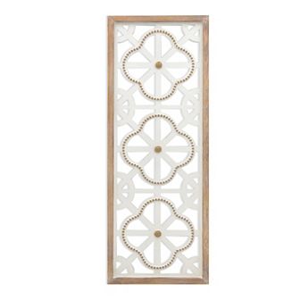Belle Maison 31 in Distressed White Carved Panel Wall Art
