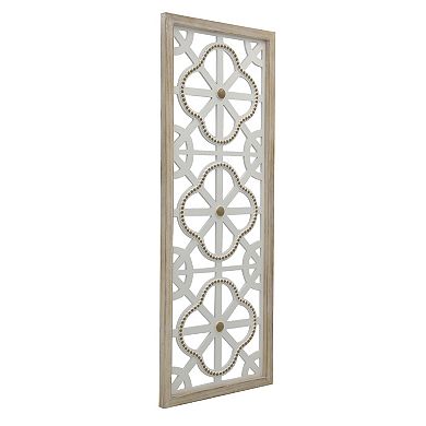 Belle Maison 31-in. Distressed White Carved Panel Wall Art