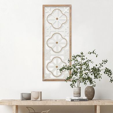 Belle Maison 31-in. Distressed White Carved Panel Wall Art