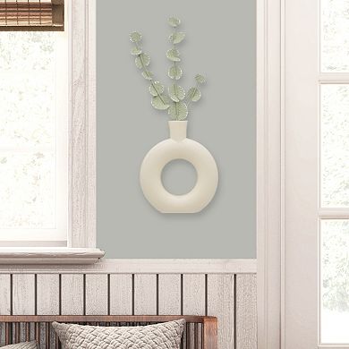 Belle Maison 19-in. Eucalyptus Vase Metal Wall Decor