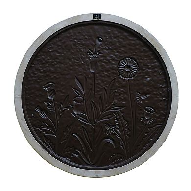 Belle Maison 24-in. Stamped Floral Metal Medallion Wall Decor