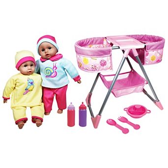 Lissi Twin Highchair & Baby Dolls Set with Feeding Accessories