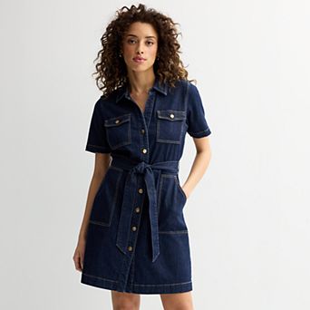 Women's Draper James Short Sleeve Denim Shirt Dress