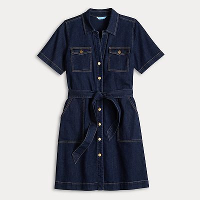 Women's Draper James Short Sleeve Denim Shirt Dress