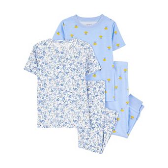 Toddler Girl Carter's 4 pc Floral Cotton Pajama Top & Pajama Pants Set