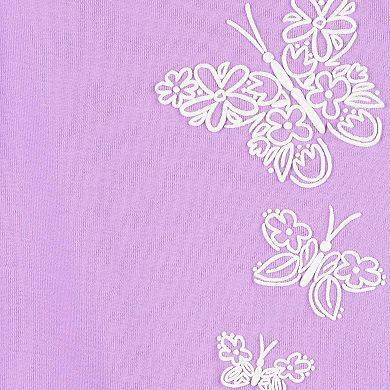 Baby Girl Carter's 4-Piece Floral Butterfly Cotton Pajama Top & Pajama Pants Set