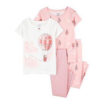 Toddler Girl Carter's 4 pc Air Balloon Cotton Pajama Top & Pajama Pants Set