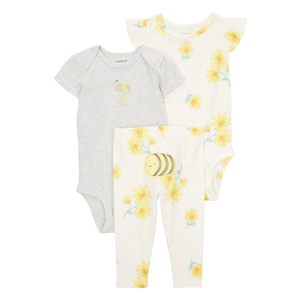 Baby Girl Carter's 3-Piece Bee Floral Little Character Set