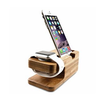 ZTECH Wooden Mount And Cradle Station Dock For Apple Watch And iPhone