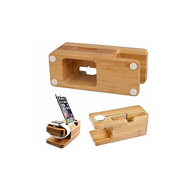 ZTECH Wooden Mount And Cradle Station Dock For Apple Watch And iPhone