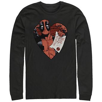Big & Tall Marvel Deadpool Valentine's To Do List Long Sleeve Graphic Tee