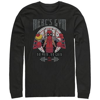 Big & Tall Marvel Deadpool Merc's Gym Long Sleeve Graphic Tee