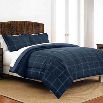 Martex Navy Check Comforter Set