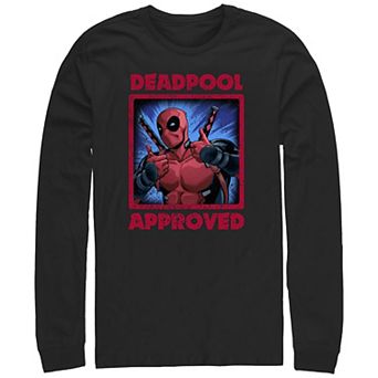 Big & Tall Marvel Deadpool Approved Poster Long Sleeve Graphic Tee