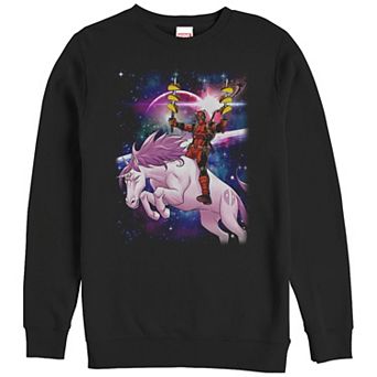 Big & Tall Marvel Deadpool Pink Unicorn Ride Graphic Fleece
