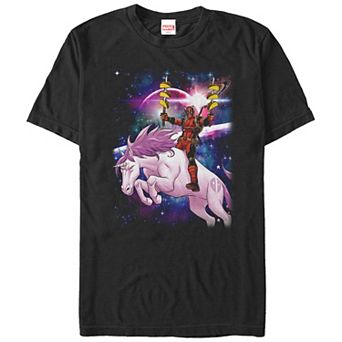 Big & Tall Marvel Deadpool Pink Unicorn Ride Graphic Tee