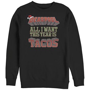 Big & Tall Marvel Deadpool All I Want This Year Is Tacos Graphic Fleece