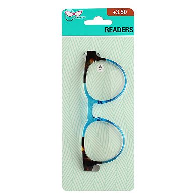 Clearvue Round Blue Reading Glasses +3.50