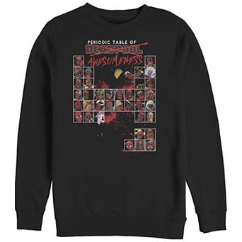 Big & Tall Marvel Deadpool Periodic Table Of Awesomeness Graphic Fleece