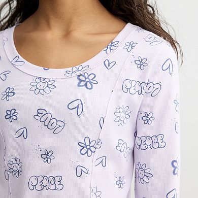 Girls 6-20 SO® Long Sleeve Seamed Tee in Regular & Plus Size