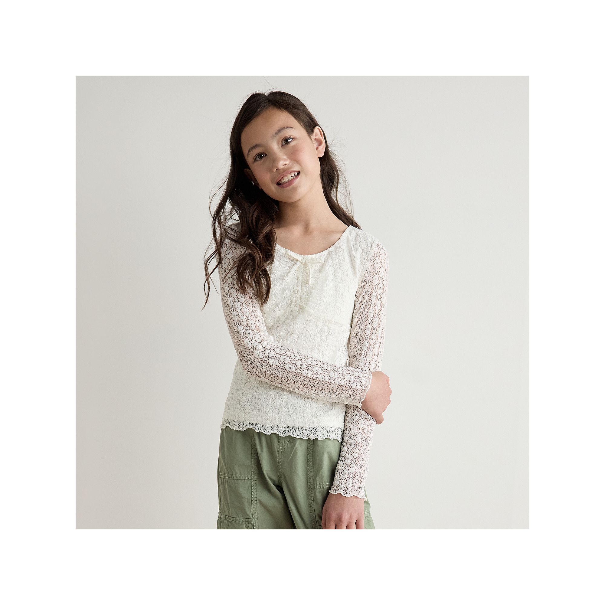 Girls 6-20 SO® Long Sleeve Lace Top in Regular & Plus Size, Girls, Size: 