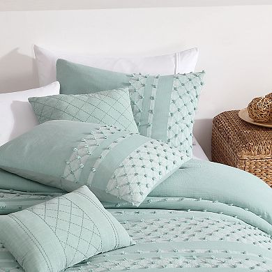 Swift Home Layla Clip Dot Diamond Comforter Set with Shams & Decorative Pillows