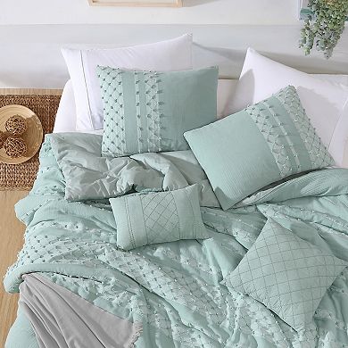 Swift Home Layla Clip Dot Diamond Comforter Set with Shams & Decorative Pillows