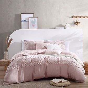 Swift Home Layla Clip Dot Diamond Comforter Set with Shams & Decorative Pillows