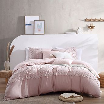 Swift Home Layla Clip Dot Diamond Comforter Set with Shams & Decorative Pillows