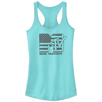Juniors' MTV USA Flag Print Logo Racerback Tank Top